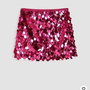 Pink sequin mini skirt